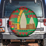 Burkina Faso Spare Tire Cover Tribal Design and Bobo Dioulasso Landmark - African Pride