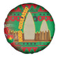 Burkina Faso Spare Tire Cover Tribal Design and Bobo Dioulasso Landmark - African Pride