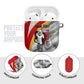 Personalized Tunisia Soccer Carthage Eagles Mascot AirPods Case Red And White Abstract Geometric Football Concept