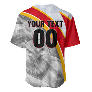 Personalized Tunisia Soccer Carthage Eagles Mascot Baseball Jersey Red And White Abstract Geometric Football Concept