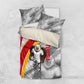 Personalized Tunisia Soccer Carthage Eagles Mascot Bedding Set Red And White Abstract Geometric Football Concept