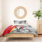 Personalized Tunisia Soccer Carthage Eagles Mascot Bedding Set Red And White Abstract Geometric Football Concept