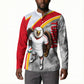 Personalized Tunisia Soccer Carthage Eagles Mascot Button Sweatshirt Red And White Abstract Geometric Football Concept