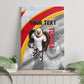 Personalized Tunisia Soccer Carthage Eagles Mascot Canvas Wall Art Red And White Abstract Geometric Football Concept