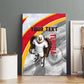 Personalized Tunisia Soccer Carthage Eagles Mascot Canvas Wall Art Red And White Abstract Geometric Football Concept