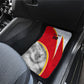 Personalized Tunisia Soccer Carthage Eagles Mascot Car Mats Red And White Abstract Geometric Football Concept