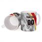 Personalized Tunisia Soccer Carthage Eagles Mascot Ceramic Mug Red And White Abstract Geometric Football Concept