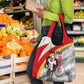 Personalized Tunisia Soccer Carthage Eagles Mascot Grocery Bag Red And White Abstract Geometric Football Concept