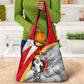 Personalized Tunisia Soccer Carthage Eagles Mascot Grocery Bag Red And White Abstract Geometric Football Concept