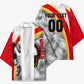Personalized Tunisia Soccer Carthage Eagles Mascot Kimono Red And White Abstract Geometric Football Concept