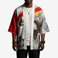 Personalized Tunisia Soccer Carthage Eagles Mascot Kimono Red And White Abstract Geometric Football Concept