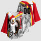 Personalized Tunisia Soccer Carthage Eagles Mascot Kimono Sleeve Blouse Red And White Abstract Geometric Football Concept