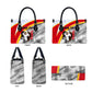 Personalized Tunisia Soccer Carthage Eagles Mascot Leather Bag Red And White Abstract Geometric Football Concept