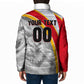 Personalized Tunisia Soccer Carthage Eagles Mascot Padded Jacket Red And White Abstract Geometric Football Concept