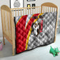 Personalized Tunisia Soccer Carthage Eagles Mascot Quilt Red And White Abstract Geometric Football Concept