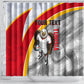 Personalized Tunisia Soccer Carthage Eagles Mascot Shower Curtain Red And White Abstract Geometric Football Concept