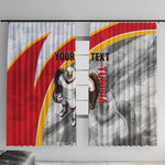 Personalized Tunisia Soccer Carthage Eagles Mascot Window Curtain Red And White Abstract Geometric Football Concept
