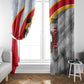 Personalized Tunisia Soccer Carthage Eagles Mascot Window Curtain Red And White Abstract Geometric Football Concept