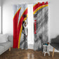 Personalized Tunisia Soccer Carthage Eagles Mascot Window Curtain Red And White Abstract Geometric Football Concept