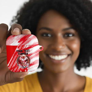 Personalized Tunisia Football AirPods Case Tunisian Flag Carthage Eagles Mascot Grunge Style