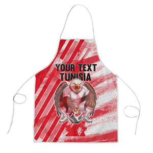Personalized Tunisia Football Apron Tunisian Flag Carthage Eagles Mascot Grunge Style