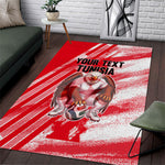 Personalized Tunisia Football Area Rug Tunisian Flag Carthage Eagles Mascot Grunge Style