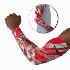 Personalized Tunisia Football Arm Sleeves Tunisian Flag Carthage Eagles Mascot Grunge Style
