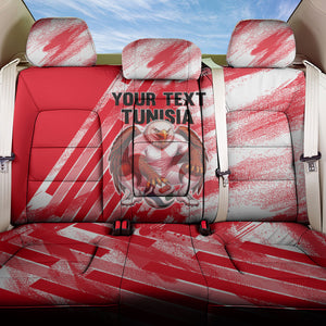 Personalized Tunisia Football Back Car Seat Cover Tunisian Flag Carthage Eagles Mascot Grunge Style