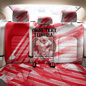 Personalized Tunisia Football Back Car Seat Cover Tunisian Flag Carthage Eagles Mascot Grunge Style
