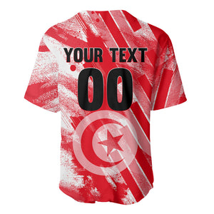 Personalized Tunisia Football Baseball Jersey Tunisian Flag Carthage Eagles Mascot Grunge Style