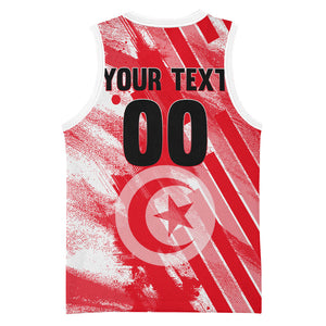 Personalized Tunisia Football Basketball Jersey Tunisian Flag Carthage Eagles Mascot Grunge Style