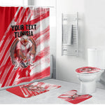 Personalized Tunisia Football Bathroom Set Tunisian Flag Carthage Eagles Mascot Grunge Style