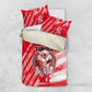 Personalized Tunisia Football Bedding Set Tunisian Flag Carthage Eagles Mascot Grunge Style