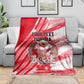 Personalized Tunisia Football Blanket Tunisian Flag Carthage Eagles Mascot Grunge Style