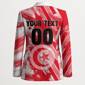 Personalized Tunisia Football Blazer Tunisian Flag Carthage Eagles Mascot Grunge Style