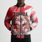 Personalized Tunisia Football Bomber Puffer Jacket Tunisian Flag Carthage Eagles Mascot Grunge Style