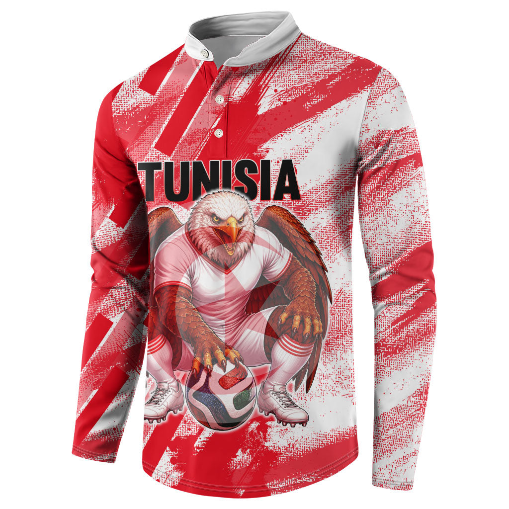 Personalized Tunisia Football Button Sweatshirt Tunisian Flag Carthage Eagles Mascot Grunge Style