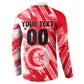 Personalized Tunisia Football Button Sweatshirt Tunisian Flag Carthage Eagles Mascot Grunge Style