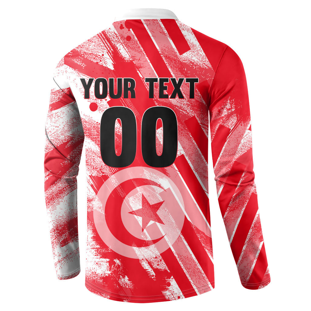 Personalized Tunisia Football Button Sweatshirt Tunisian Flag Carthage Eagles Mascot Grunge Style