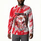 Personalized Tunisia Football Button Sweatshirt Tunisian Flag Carthage Eagles Mascot Grunge Style