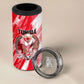 Personalized Tunisia Football 4 in 1 Can Cooler Tumbler Tunisian Flag Carthage Eagles Mascot Grunge Style