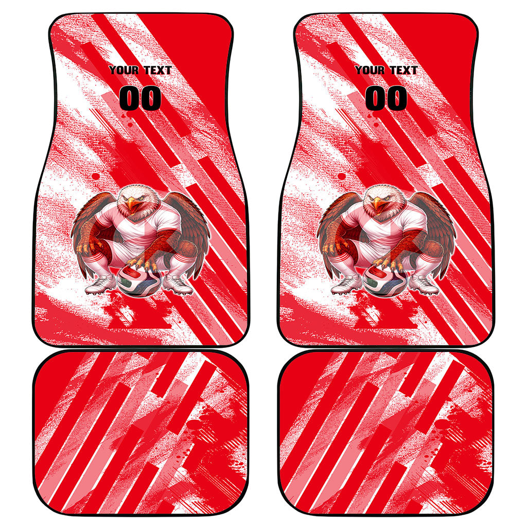 Personalized Tunisia Football Car Mats Tunisian Flag Carthage Eagles Mascot Grunge Style