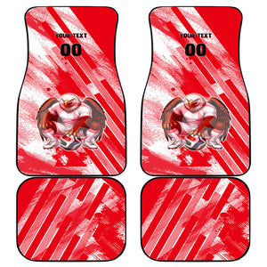 Personalized Tunisia Football Car Mats Tunisian Flag Carthage Eagles Mascot Grunge Style