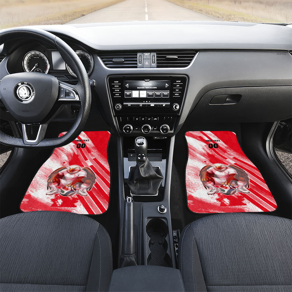 Personalized Tunisia Football Car Mats Tunisian Flag Carthage Eagles Mascot Grunge Style