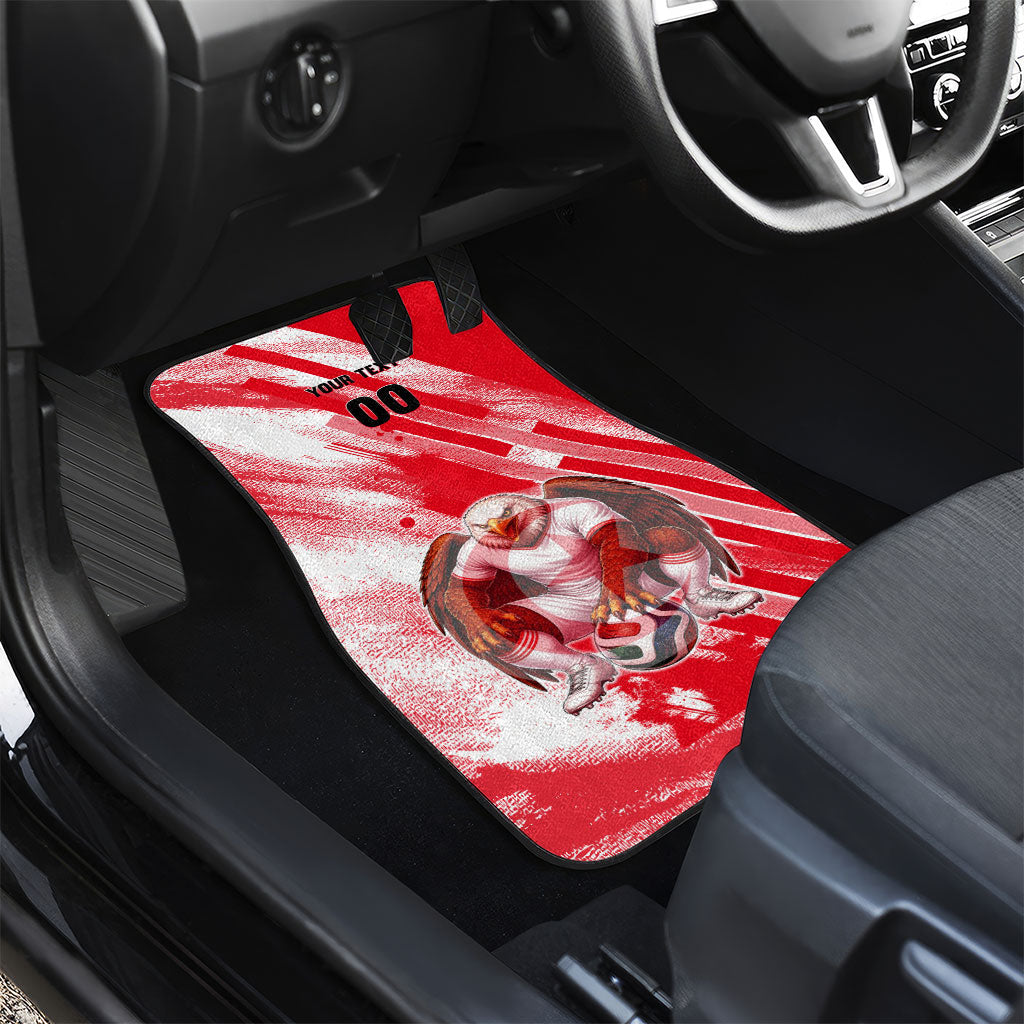 Personalized Tunisia Football Car Mats Tunisian Flag Carthage Eagles Mascot Grunge Style