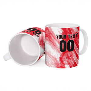 Personalized Tunisia Football Ceramic Mug Tunisian Flag Carthage Eagles Mascot Grunge Style