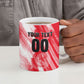 Personalized Tunisia Football Ceramic Mug Tunisian Flag Carthage Eagles Mascot Grunge Style