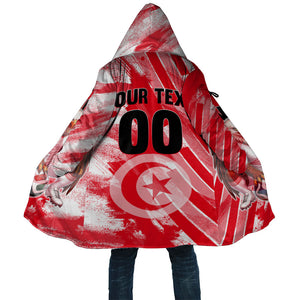 Personalized Tunisia Football Cloak Tunisian Flag Carthage Eagles Mascot Grunge Style