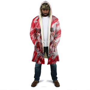 Personalized Tunisia Football Cloak Tunisian Flag Carthage Eagles Mascot Grunge Style