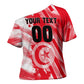 Personalized Tunisia Football Cross Shoulder Shirt Tunisian Flag Carthage Eagles Mascot Grunge Style